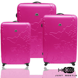 JUSTBEETLE地圖系列ABS輕硬殼行李箱/旅行箱三件組