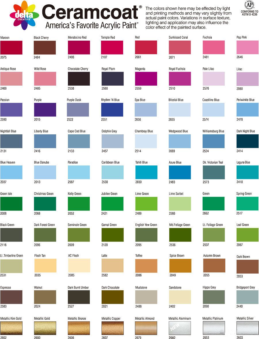 37 Inspirational Ceramcoat Acrylic Paint Color Chart