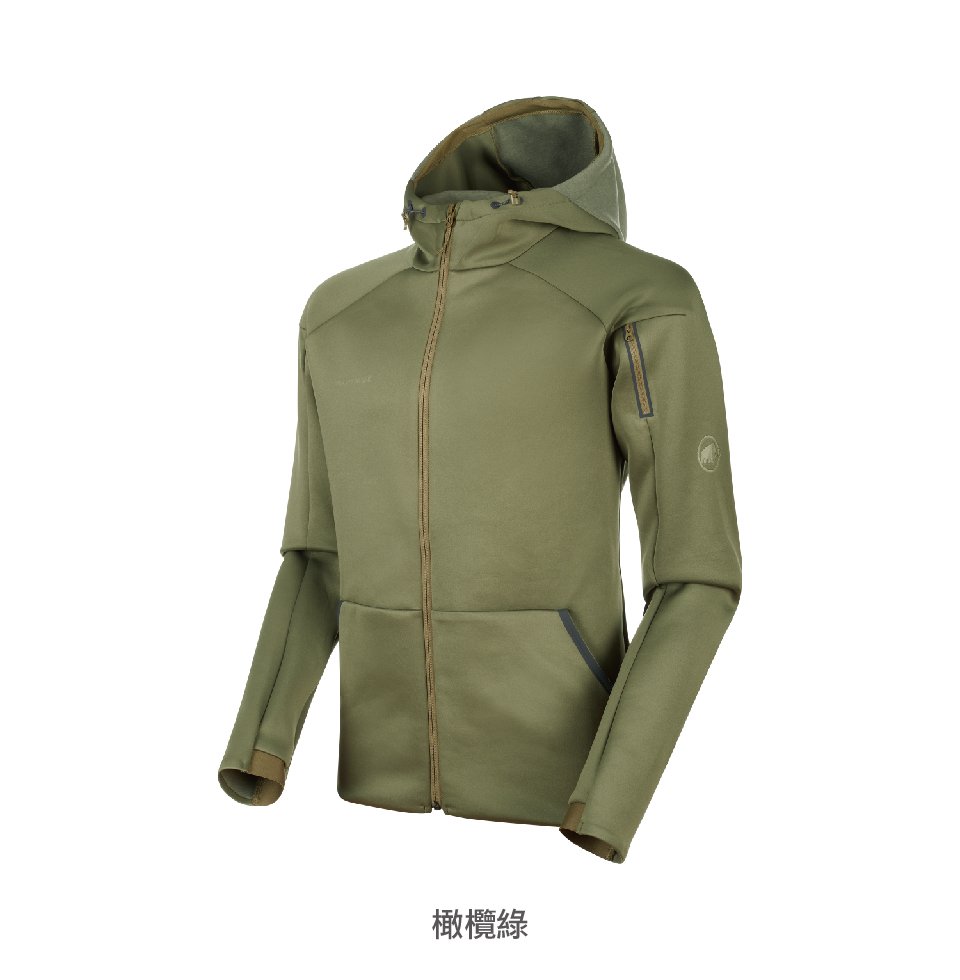 Mammut 長毛象 Logo ML Hooded Jacket彈性機能中層連帽外套 黑色 男款 #1014-00770