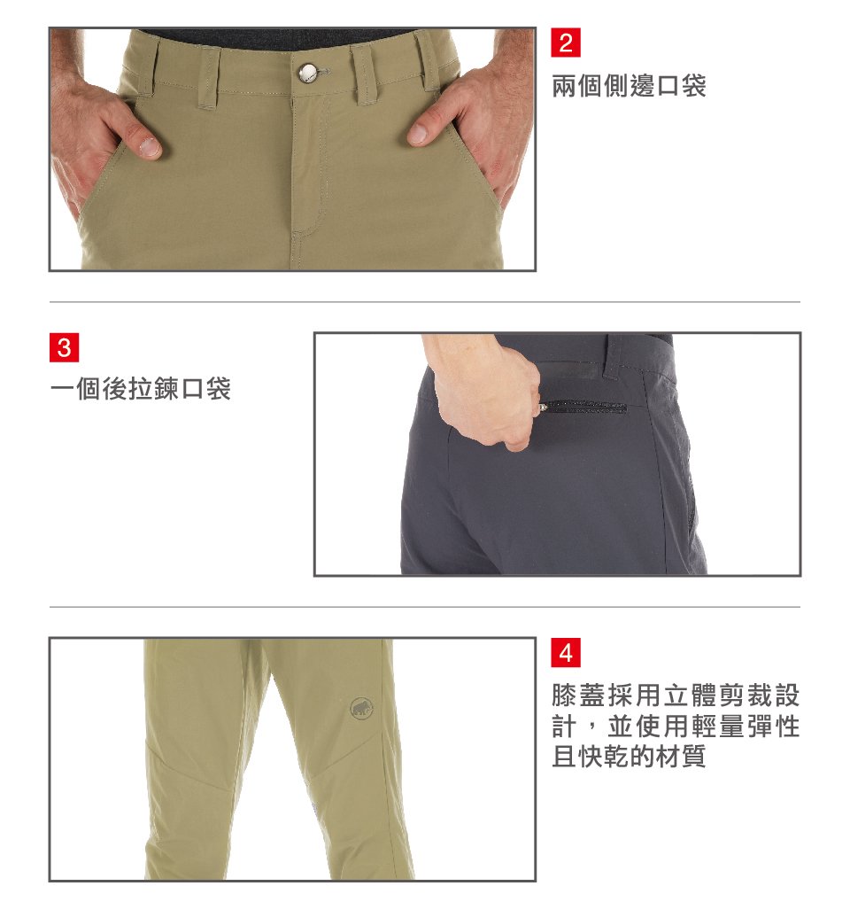 Mammut 長毛象 Hiking Pants Men 經典健行長褲 黑色 男款 #1022-00420