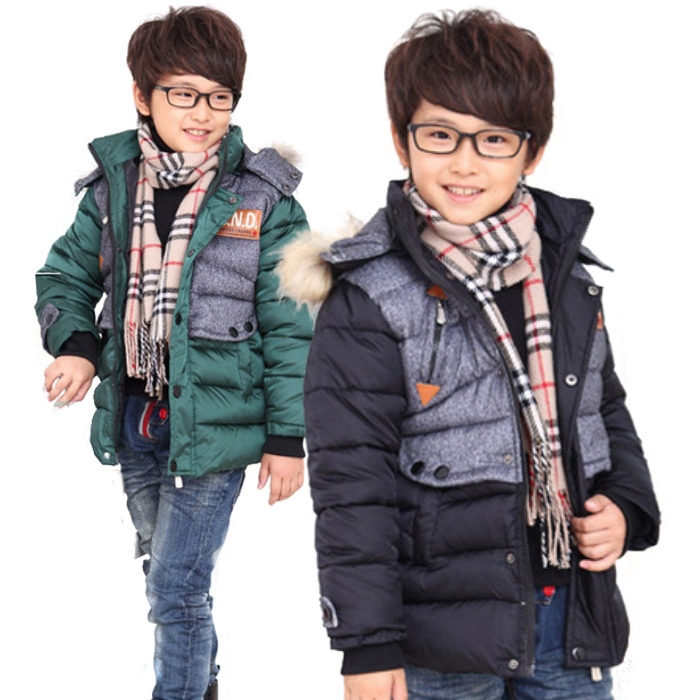 女童裝冬裝韓版男童連帽加厚字母大衣外套M812棉衣