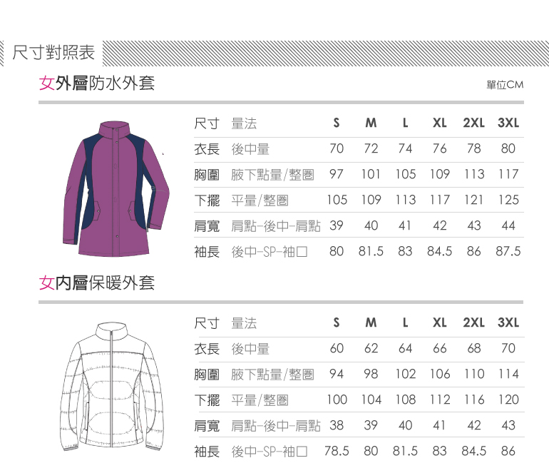 【DEODAR 女 防水兩件式羽絨外套 紫紅 】42300964-79/防水外套/羽絨外套/兩件式外套/非GORE-TEX★滿額送