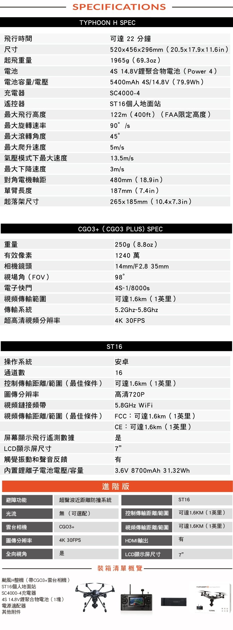 【YUNEEC】Typhoon H Brochure 六軸4K空拍機