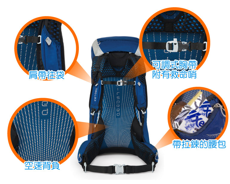 【OSPREY 美國 EXOS 38L 黑 登山背包】EXOS 38/登山包/登山/健行/自助旅行/雙肩背包★滿額送