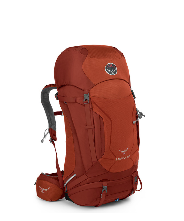 【OSPREY 美國 Kestrel 58L 赤火紅 M/L】 Kestrel 58/雙肩包/自助旅行背包★滿額送