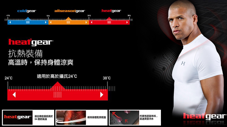 全家遊戶外】㊣ Under Armour 美國UA 男HG能量棉大Logo短袖T恤黑/紅