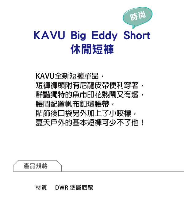 西雅圖 KAVU Big Eddy Short 休閒短褲 波羅的海 #440