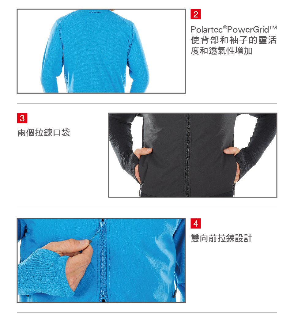 Mammut 長毛象 Runbold ML Hybrid Jacket 輕量透氣快乾立領外套 男款 帝國藍 #1014-00630(亞洲限定款)