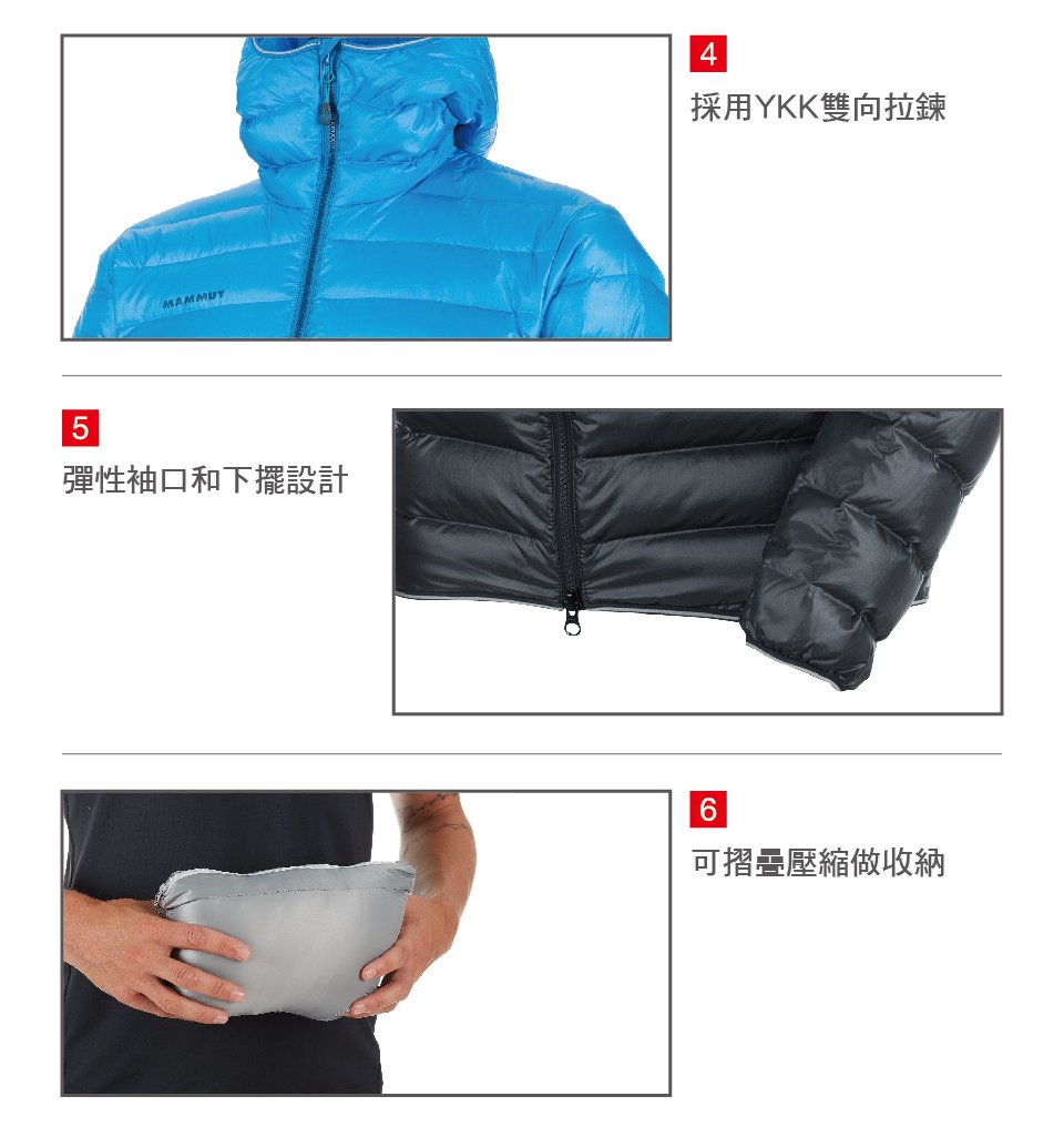 Mammut 長毛象 Broad Peak Pro IN Hooded Jacket 防潑水連帽無縫羽絨外套 帝國藍 男款 #1013-00330