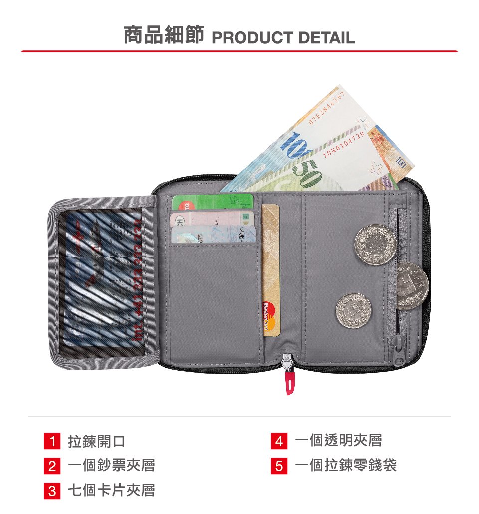 Mammut 長毛象 Zip Wallet 休閒短夾 黑色 #2520-00690