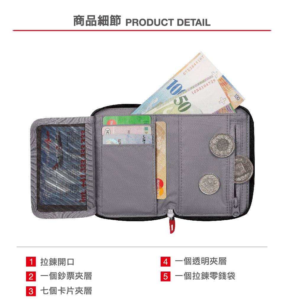 Mammut 長毛象 Zip Wallet Melange 休閒短夾 黑色 #2520-00720