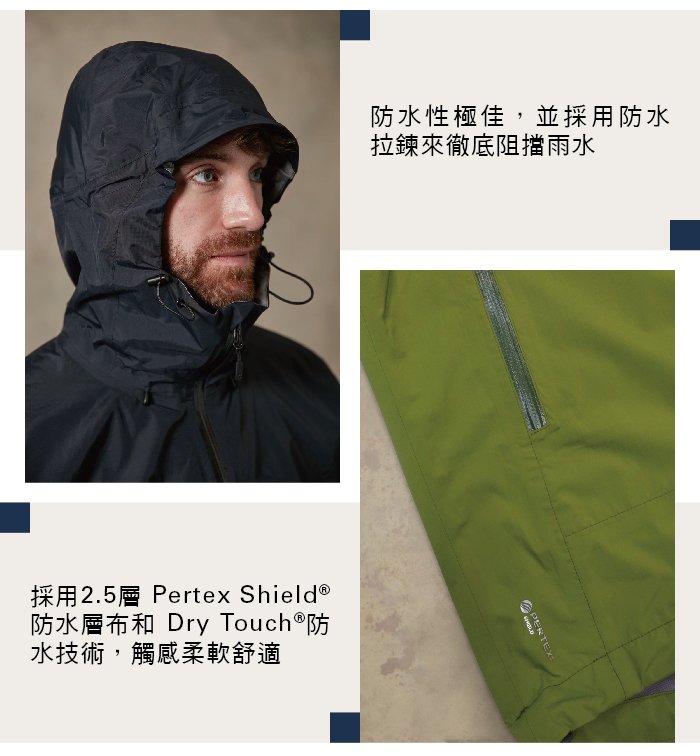 英國 RAB Downpour Plus Jacket 高透氣連帽防水外套 男款 藍圖 #QWF67