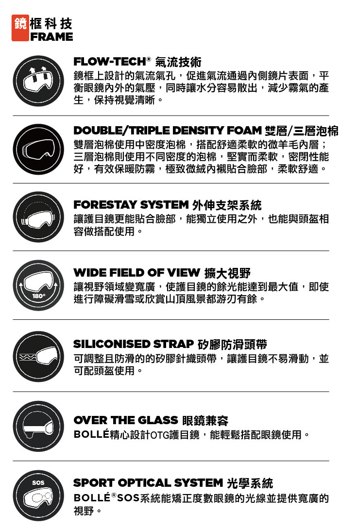 法國 Bolle Y6 OTG 雙層鏡片設計 防霧雪鏡 亮麗黑/檸檬黃 #20506