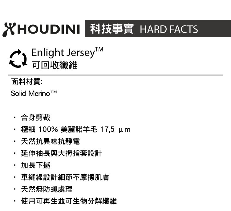 【瑞典 Houdini】Desoli Crew 休閒機能保暖圓領衫 女款 純黑 #158424