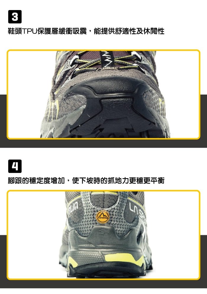 【義大利 LA SPORTIVA】 ULTRA RAPTOR GTX 防水透氣越野跑鞋 灰綠 男款 #26RGG