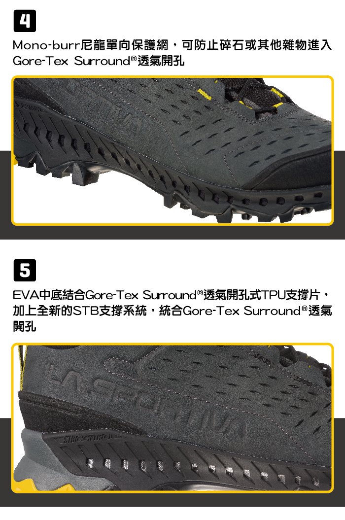 【義大利 LA SPORTIVA】 Pyramid GTX 防水透氣牛皮中筒健行登山鞋 碳黃/黑 男款 #24H900100