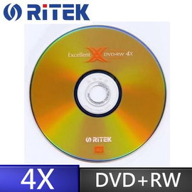 萊德 RiTEK 光碟燒錄片 X系列(二代) DVD+RW 4X 光碟片10片裝布丁桶x1