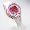 CASIO卡西歐 電子錶 鬧鈴 碼錶 兩地時間 粉紅白色 35mm 女錶 LW-200-7A LW-200-7AV