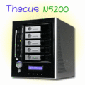 P6線上便利購 Thecus N5200 NAS 儲存裝置，具備高效能、擴充性以及安全性， 2 x Gigabit RJ-45 接頭，5 顆 3.5吋SATA HDD， 支援熱抽換