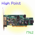 P6線上便利購 High Point RocketRAID 1742 磁碟陣列卡，提供2埠內接SATA以及兩埠外接eSATA II連接埠，可安裝4顆SATA II SATA I硬碟