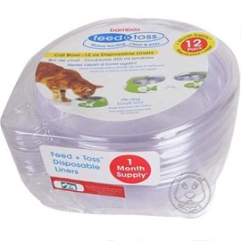 📣此商品48小時內快速出貨🚀》犬貓用可換洗塑膠透明碗(M號)12入x2包