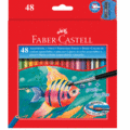 Faber-Castell水性色鉛筆-紅色環保盒裝/附水彩筆48色*114448