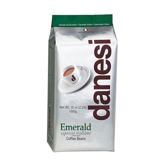 義大利Danesi Emerald 1公斤(2.2磅)義式綜合咖啡豆,阿拉比卡,中烘焙Espresso,多項國際安全品質認證