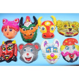 卡通面具 動物造型面具 變裝面具(混款)/一個入(定10) 薄膠面 附鬆緊帶 -出清