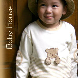 Baby House ◤純棉-台灣製◢ 可愛貼布純棉嬰兒上衣↘↘↘3折出清↘↘↘