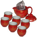 瑪瑙釉-牡丹9件茶具組