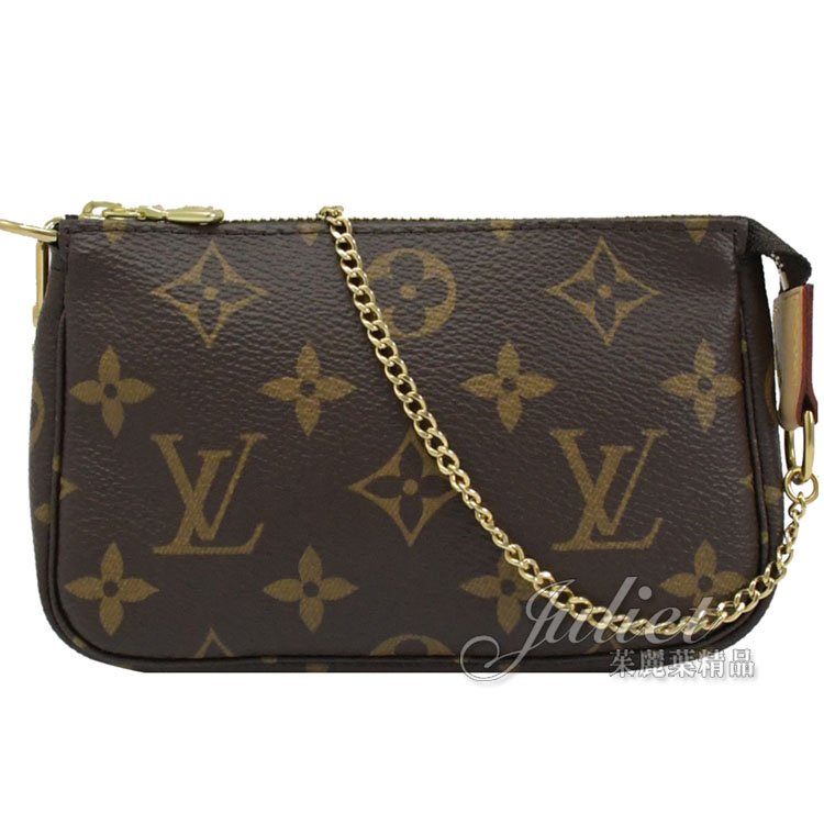 Juliet茱麗葉精品 Louis Vuitton LV M58009 Monagram 經典花紋迷你手提鍊包/萬用收納包 現貨現金價$21,800