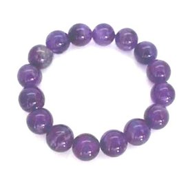 紫水晶圓珠彈性手環