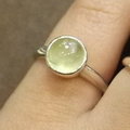 【 la luna 銀飾豐華】 # 52 簡單細緻圓形葡萄石純銀戒指 r 1739