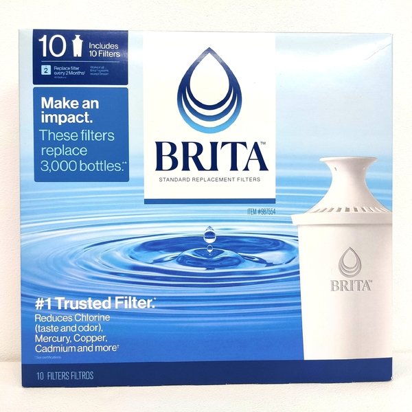 Brita 濾水壺專用圓形濾心/濾芯 (10入) (和舊款相容，效率更好可過濾151公升) 2022年後製