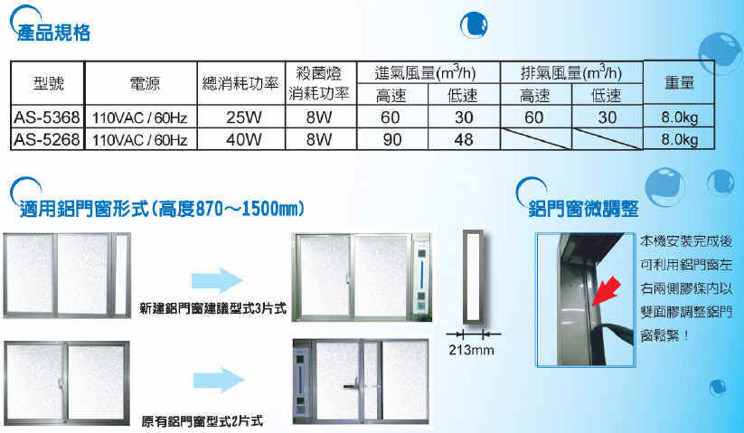 阿拉斯加 直立式窗型進氣機as 5268 二進氣 As 5368 一進氣一排氣 單主機不含上下安裝框架 Pchome商店街 台灣no 1 網路開店平台