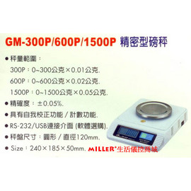 【米勒線上購物】LUTRON GM-300P 精密型磅秤-珠寶秤 另有GM-600P GM-1500P可選
