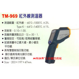 【米勒線上購物】LUTRON TM-969 -60℃ ~ 1000℃ 紅外線測溫器(高溫型) 紅外線測溫槍 頂級款