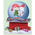 美國進口精品 史努比 snoopy 聖誕水晶球音樂盒 耶誕最佳禮物 up on arooftop