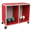 耐重型-(座椅式)鞋櫃(附四個工業輪)紅白色W402C4-RW