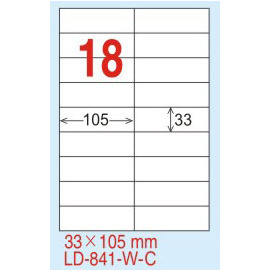 【龍德】LD-841(直角) 雷射、影印專用標籤-紅銅板 33x105mm 20大張/包