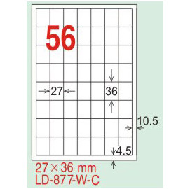 【龍德】LD-877(直角) 雷射、影印專用標籤-紅銅板 27x36mm 20大張/包