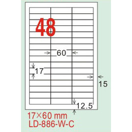 【龍德】LD-886(直角) 雷射、影印專用標籤-紅銅板 17x60mm 20大張/包
