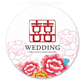 《荷包袋》WEDDING 囍字-圓 貼紙【48枚】_01-09117-1