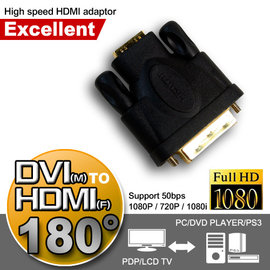 【iNeno】超穩定DVI(公)對HDMI(母)極速轉接頭/黑色❤️