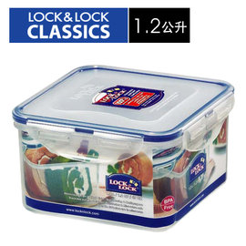Lock &amp; Lock 樂扣樂扣 正方形微波保鮮盒 藍色蓋半透明 (1.2L/1.2升/1200ml/1200cc) HPL822D HPL-822D