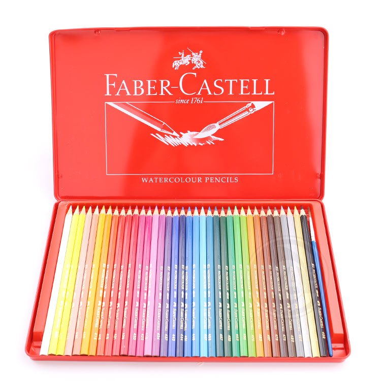 德國Faber-Castell輝柏紅盒學生級36色水性彩色鉛筆/送色鉛筆專用橡皮擦