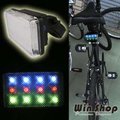 【winshop】12LED三色自行車後燈、後尾燈、藍紅綠小折腳踏車後車燈，三段跳閃閃爍功能，自行車安全燈