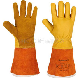 【米勒線上購物】HONEYWELLL 電焊皮手套 克維拉耐切割布 一定程度的防水 適用於乾燥、油性工作環境