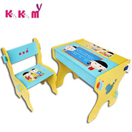 【kikimmy】小博士畫版成長學習書桌椅組-天空藍(BK020B)