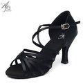 40403-Afa安法 國標舞鞋 女 拉丁鞋 黑緞 細帶